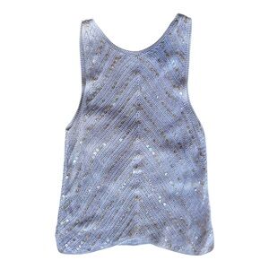 Valenti Cream Sequin Racerback Tank